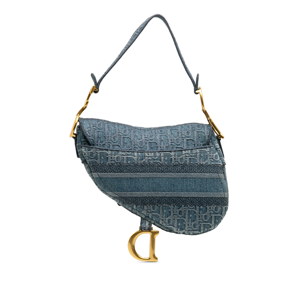 DIOR Oblique Denim Saddle Bag - Picture 3 of 8